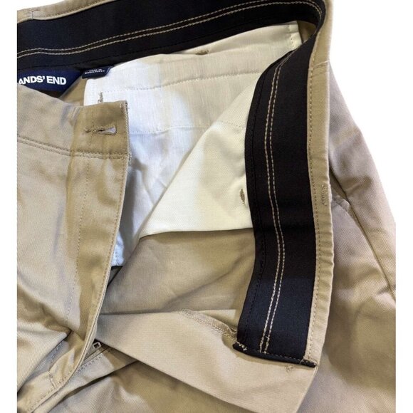 Lands End Womens Khaki Straight-Leg Pants Size 14 Cotton Blend Work Wear Career - Picture 7 of 9